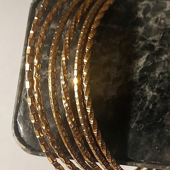 BANGLE BRACELETS  BRONZE MILOR ITALIANO  6 PC SET - Picture 9 of 10